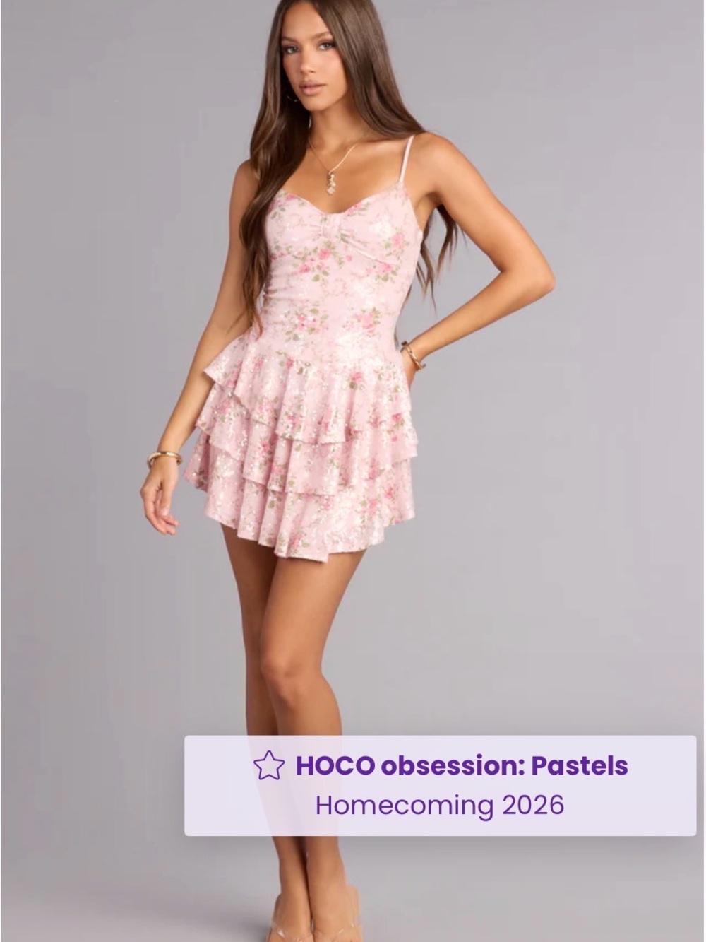 NWT Windsor Medium Pink Floral Ruffle Mini Dress